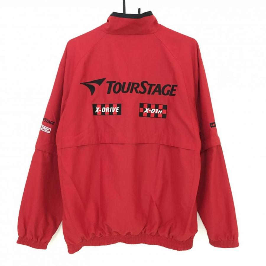 TOURSTAGE メンズゴルフウェアセット TOURSTAGE ツアーステージ 2WAYブルゾン レッド×黒 袖着脱可 ハーフ