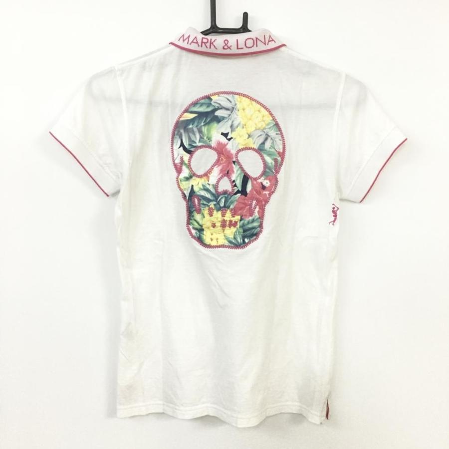 ☆SALE価格☆【美品】マークアンドロナ 半袖ポロシャツ ピンク×白 背面