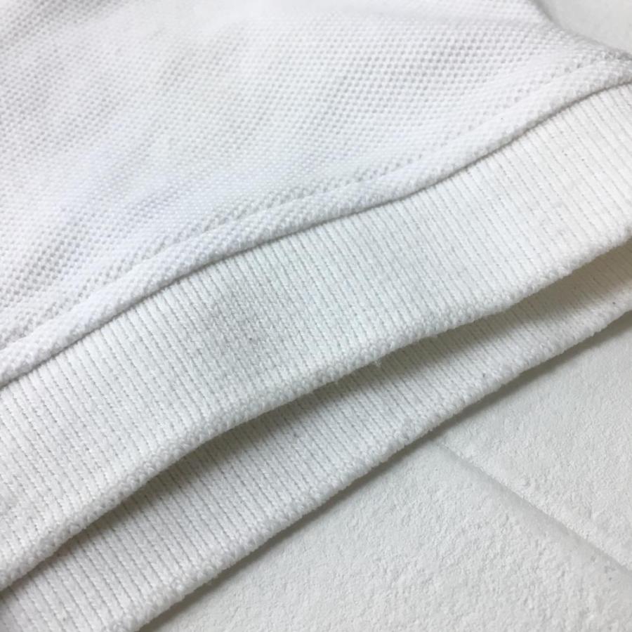 マークアンドロナ 半袖ポロシャツ 白 ダメージ加工スカル シンプル 