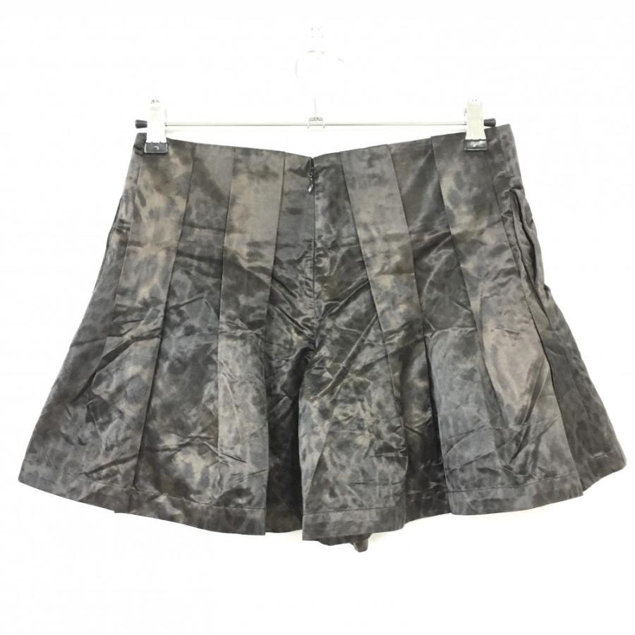 マークアンドロナ キュロットスカート ブラウン×黒 レオパード ヒョウ