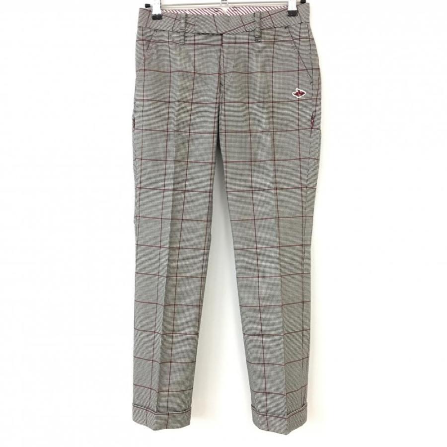 PEARLY GATES（パーリーゲイツ） パンツ 黒×レッド 千鳥格子柄