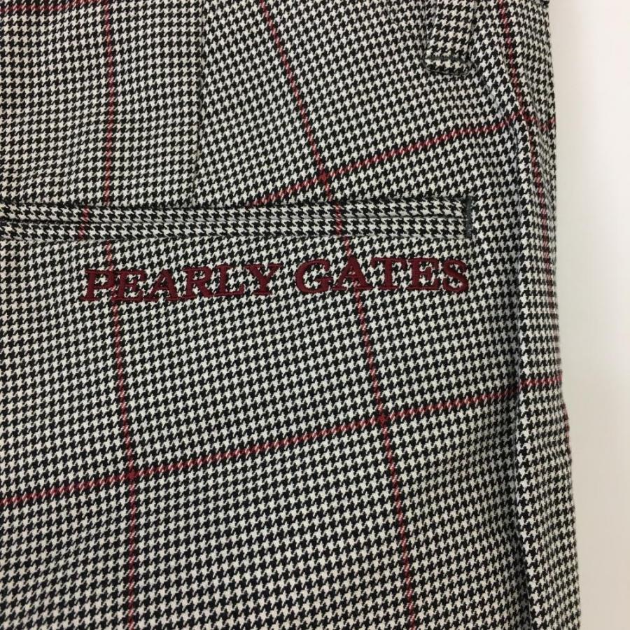 PEARLY GATES（パーリーゲイツ） パンツ 黒×レッド 千鳥格子柄