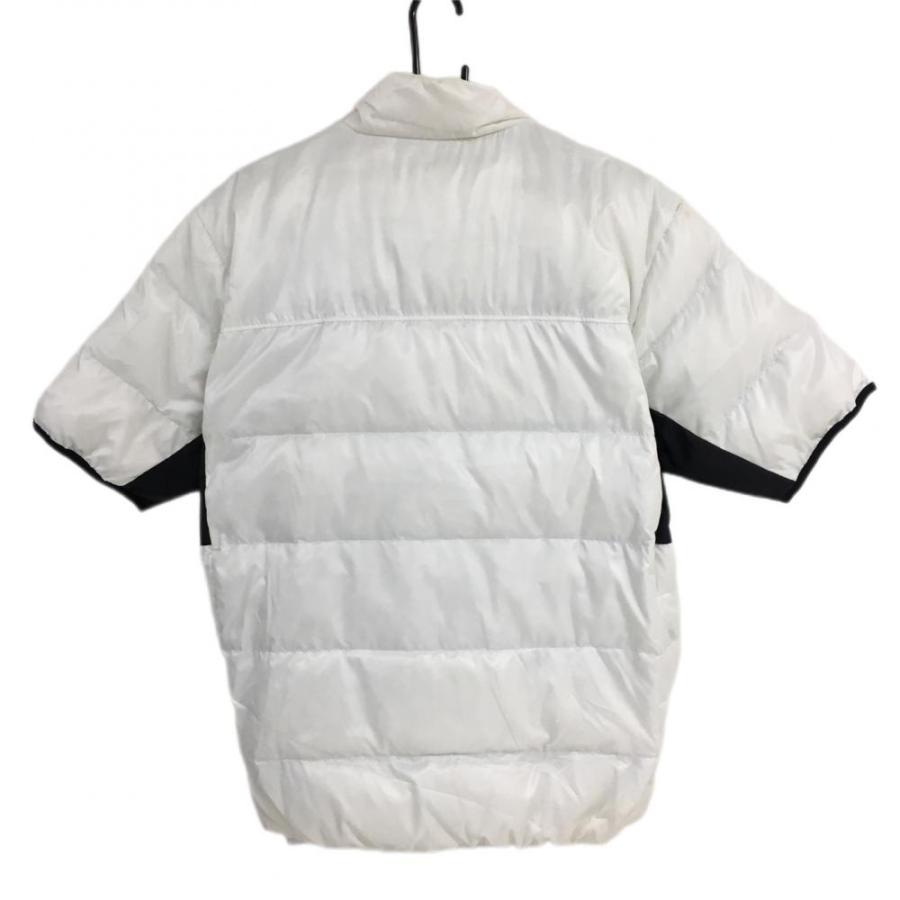 ルコック 半袖ダウンジャケット 白×黒 ロゴプリント メンズ LL ゴルフ