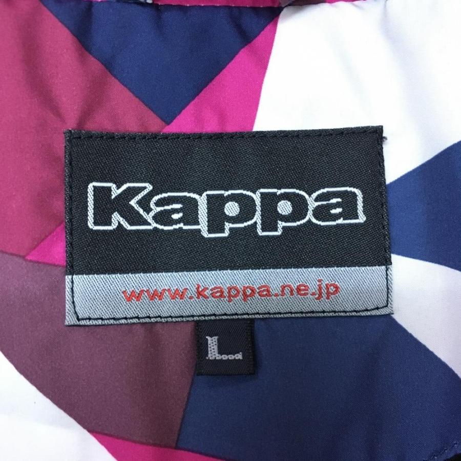 10%OFF価格／Kappa カッパ 中綿ブルゾン ネイビー×ピンク 総柄 ハーフ