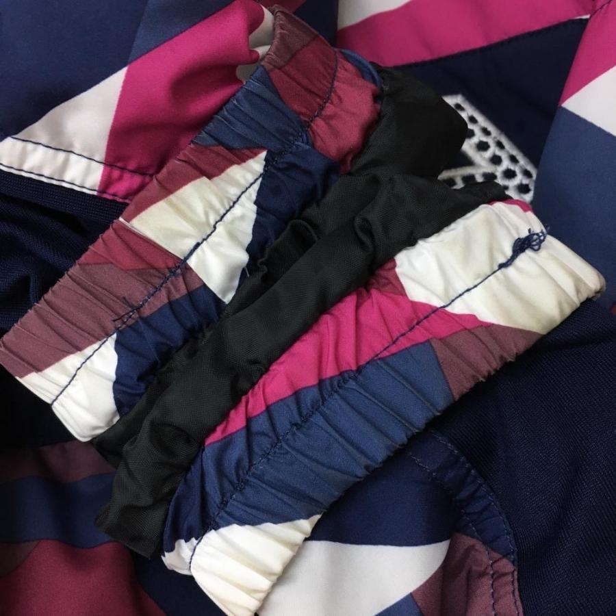 10%OFF価格／Kappa カッパ 中綿ブルゾン ネイビー×ピンク 総柄 ハーフ