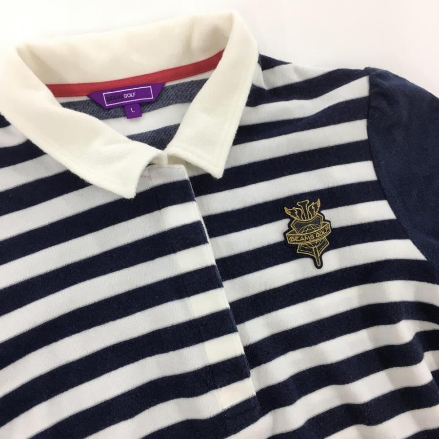 BEAMS（ビームス） ビームスゴルフ ワンピース ネイビー×白 パイル地