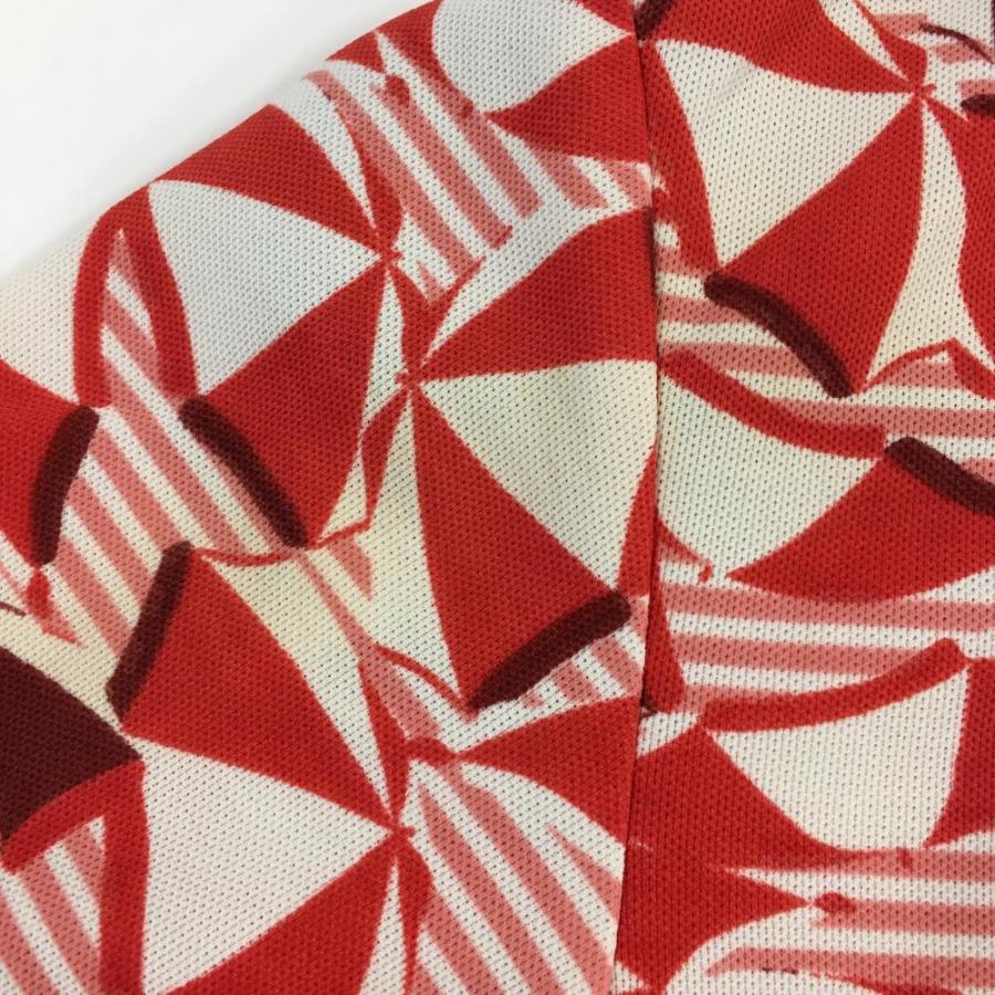 Munsingwear（マンシングウェア） 半袖ポロシャツ レッド×白 パラソル