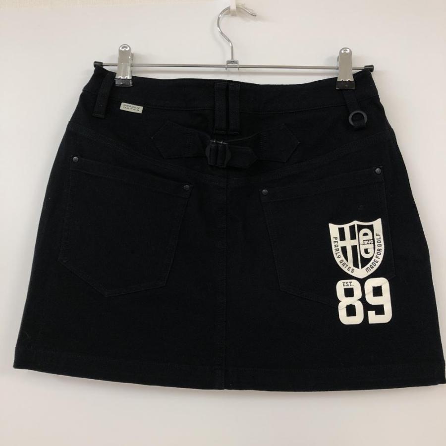 50%OFF価格／(美品)PEARLY GATES パーリーゲイツ スカート 黒 バック