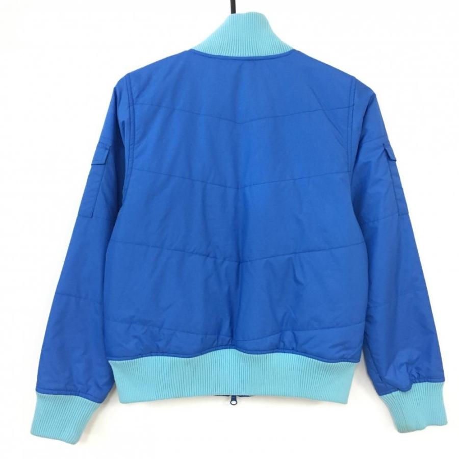 adidas（アディダス） 中綿ジャケット ブルー×白 3ライン 袖ポケット 