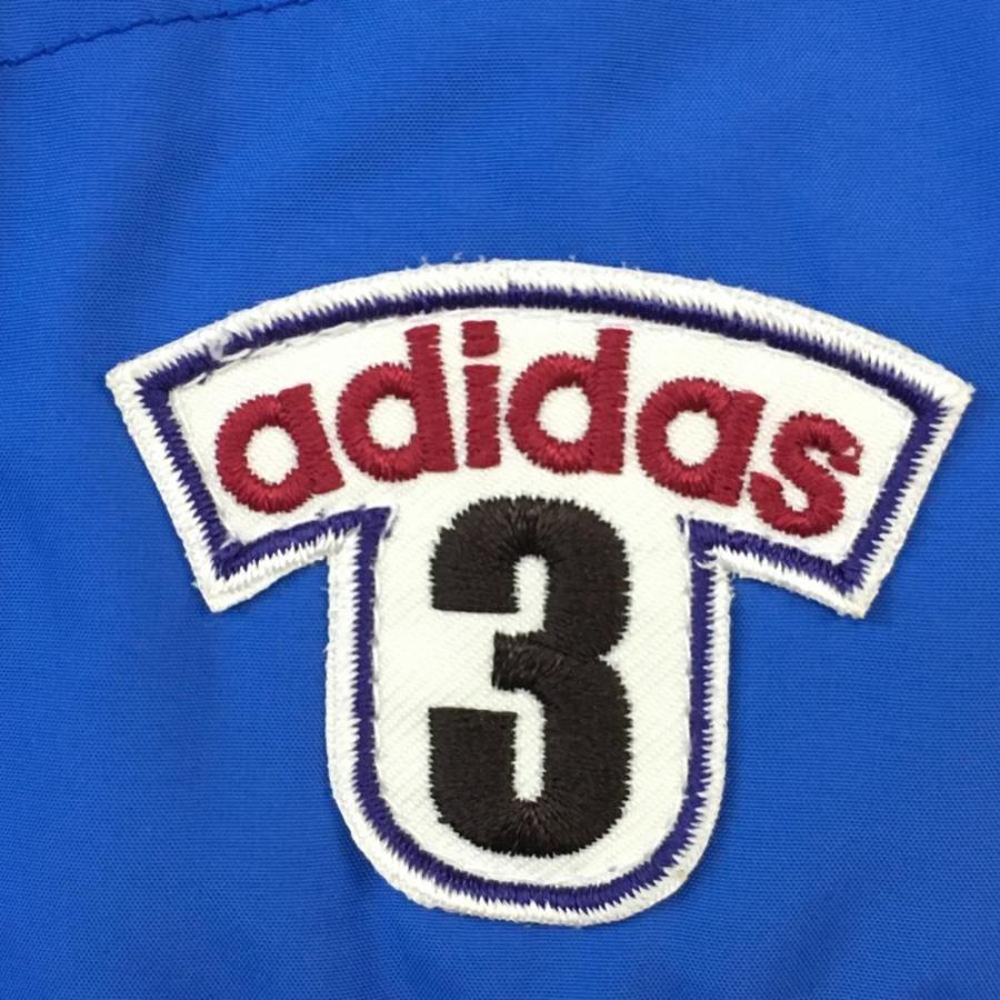 adidas（アディダス） 中綿ジャケット ブルー×白 3ライン 袖ポケット 