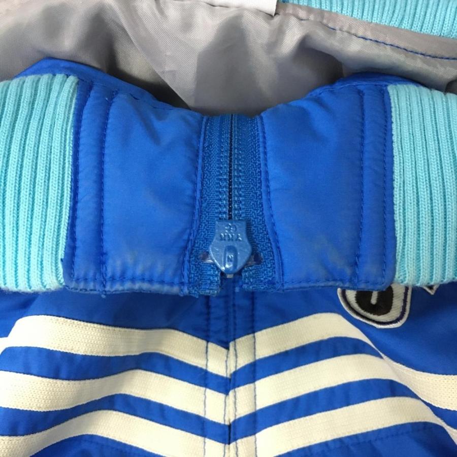 adidas（アディダス） 中綿ジャケット ブルー×白 3ライン 袖ポケット 