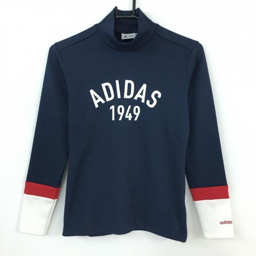 adidas アディダス 長袖ハイネックシャツ ネイビー×白 adidas アディダス 長袖ハイネックシャツ ネイビー×白
