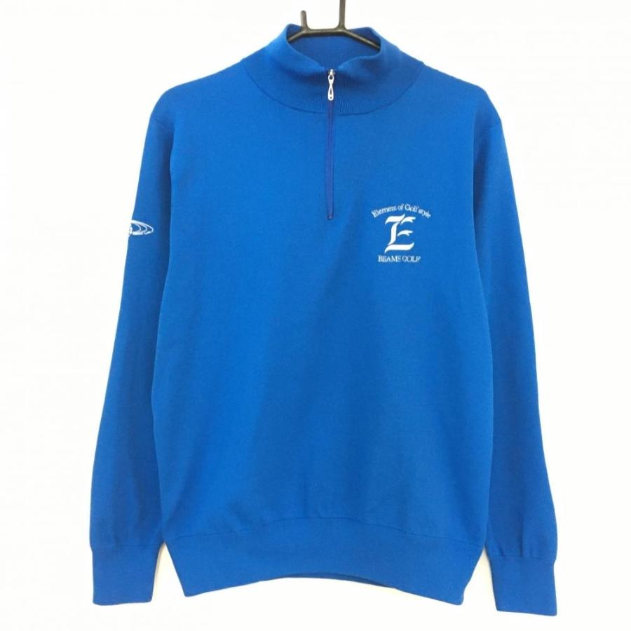 新作 ビームスゴルフ スウェット ハイネック 水色 ゴルフウェア ブルゾン 20%OFF価格／(超美品)BEAMS GOLF ビームスゴルフ ハイネックブルゾン