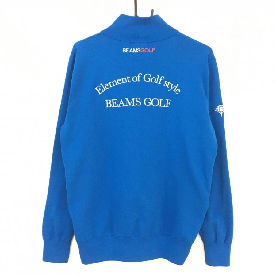 Off価格 超美品 Beams Golf ビームスゴルフ ハイネックブルゾン ブルー ハーフジップ バックロゴ刺しゅう メンズ L ゴルフウェア 1 レオナード 通販 Yahoo ショッピング