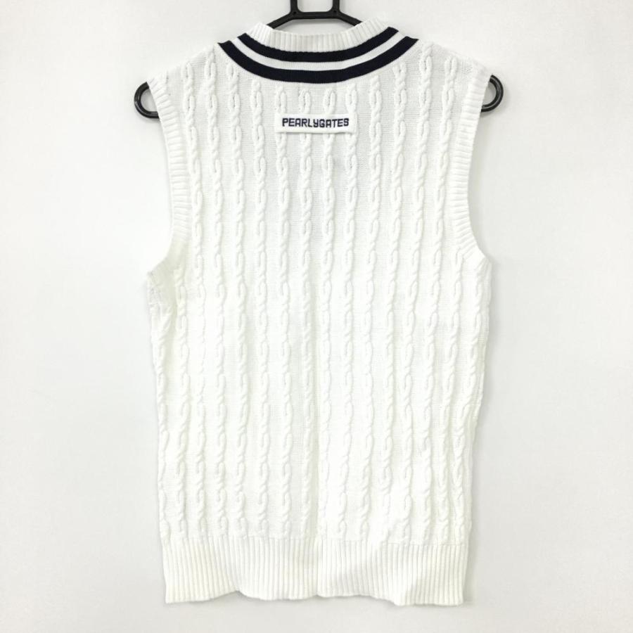 10%OFF価格／(超美品)PEARLY GATES パーリーゲイツ ニットベスト 白