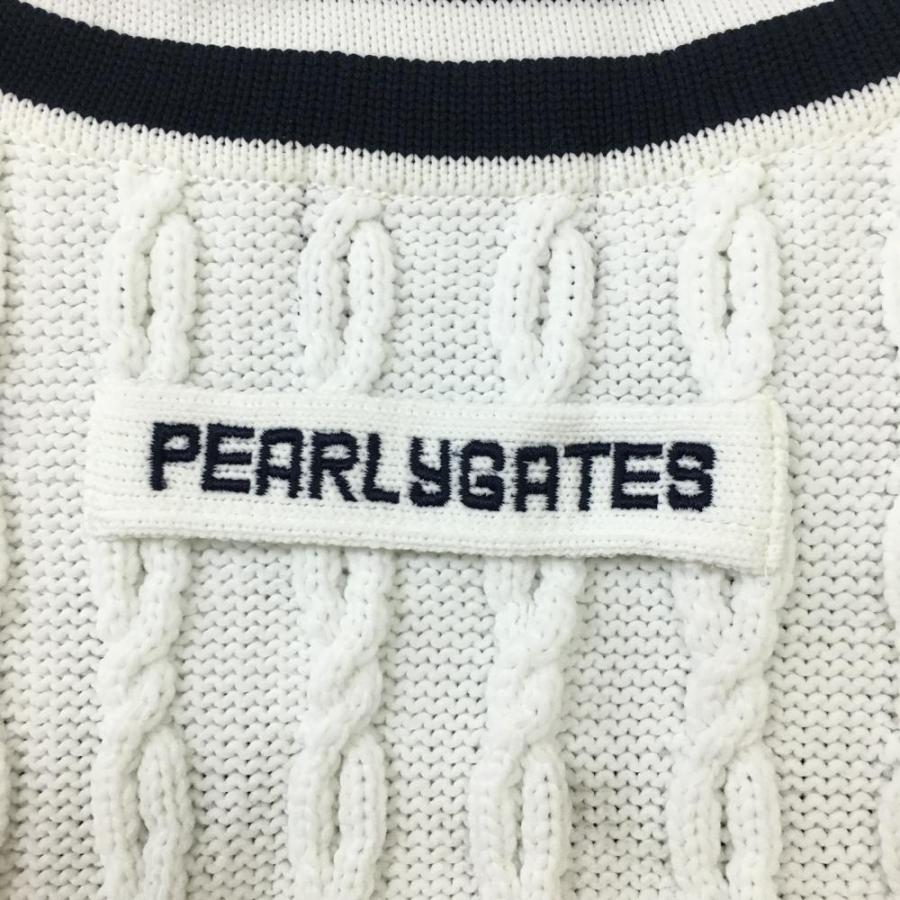 10%OFF価格／(超美品)PEARLY GATES パーリーゲイツ ニットベスト 白