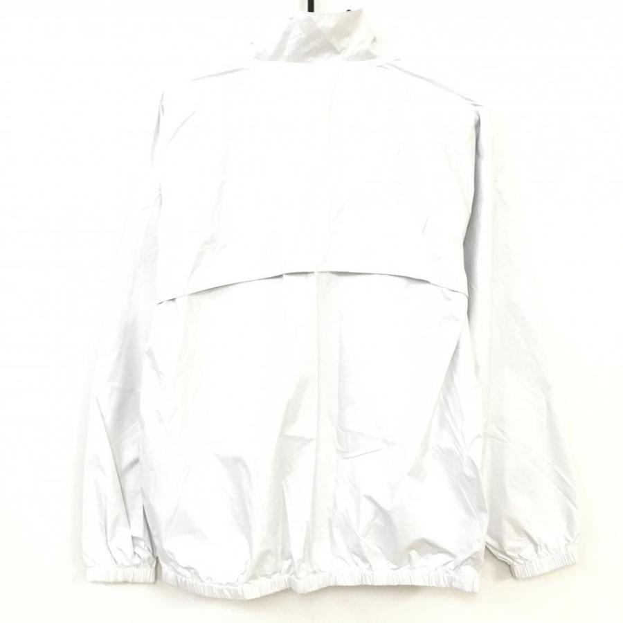 美品)NIKE ナイキゴルフ レインブルゾン 白×グレー フルジップ 収納袋