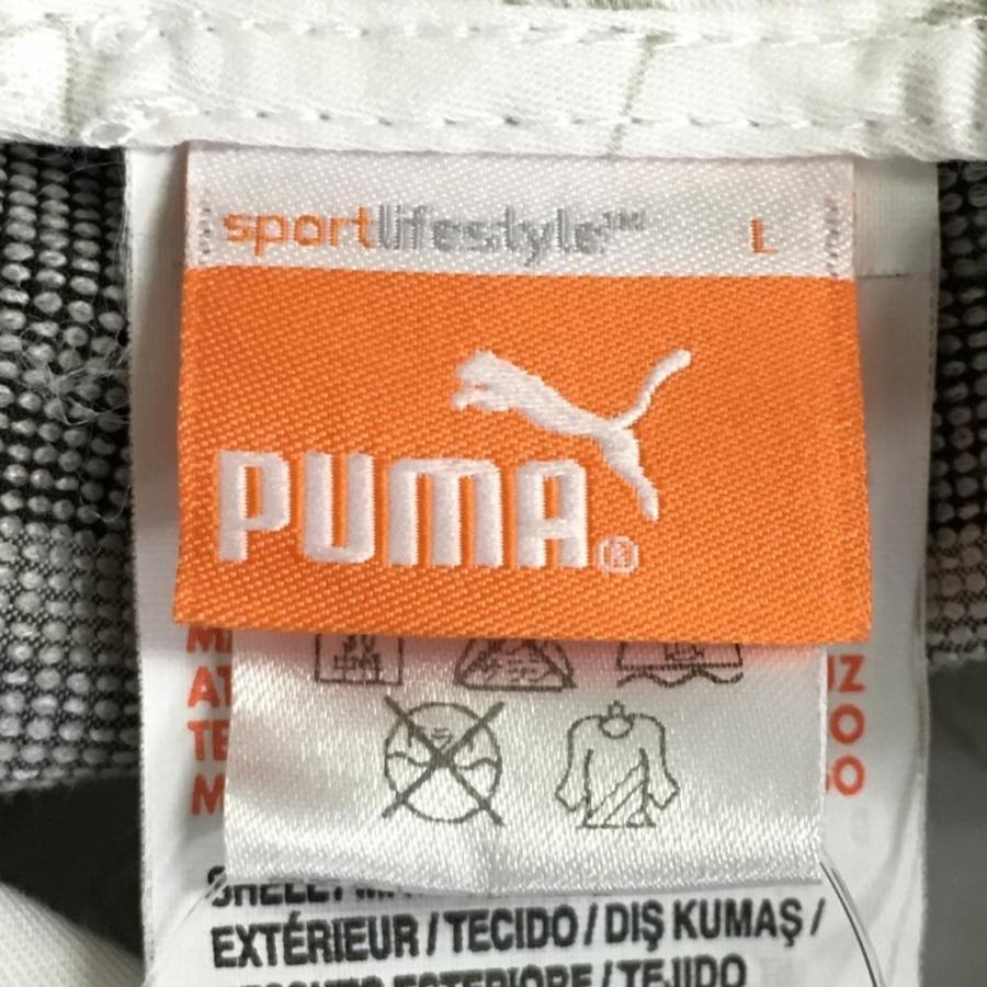 PUMA（プーマ） パンツ 黒×グレー×ブルー チェック柄 総柄 メンズ L