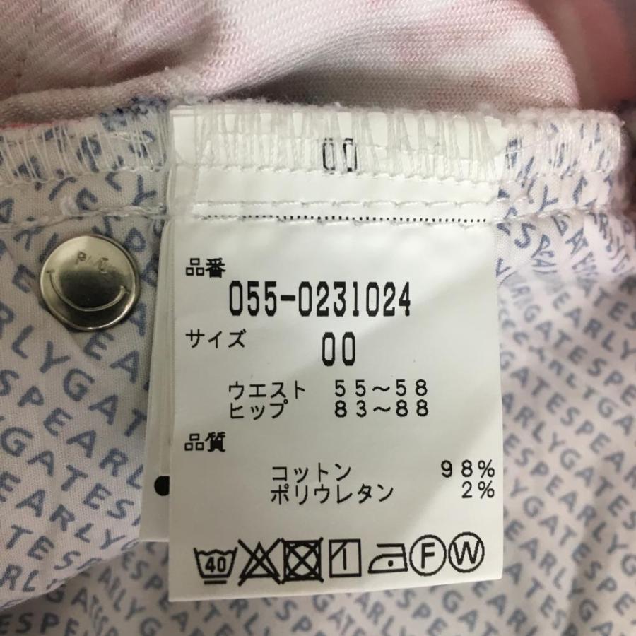 美品)PEARLY GATES パーリーゲイツ パンツ 白×レッド 星条旗プリント