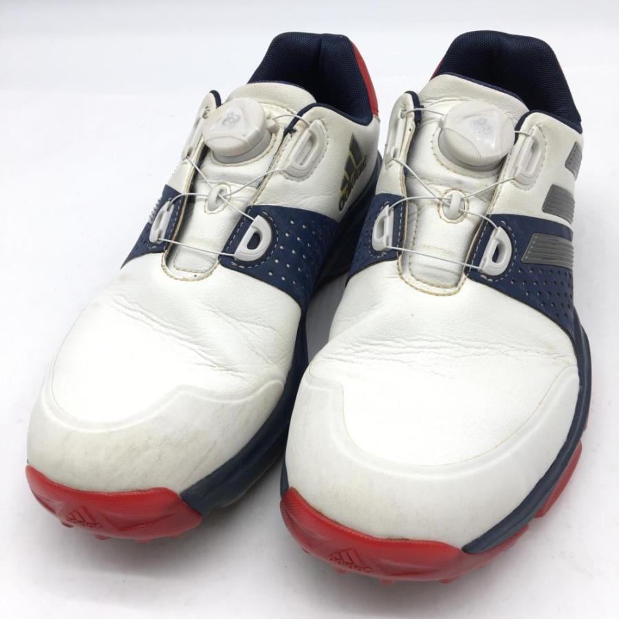 adidas アディダス ゴルフシューズ 白×ネイビー BOA スパイク