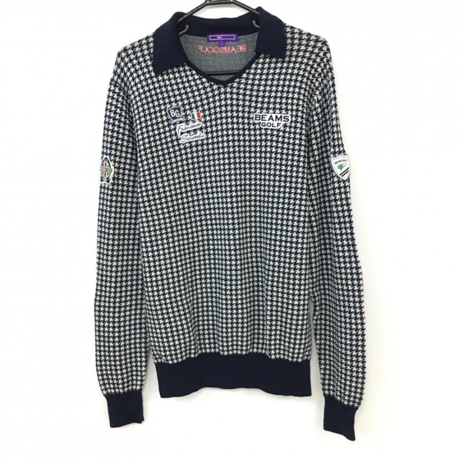超美品)2020年＊BEAMS GOLF ビームスゴルフ 襟付ニットセーター  