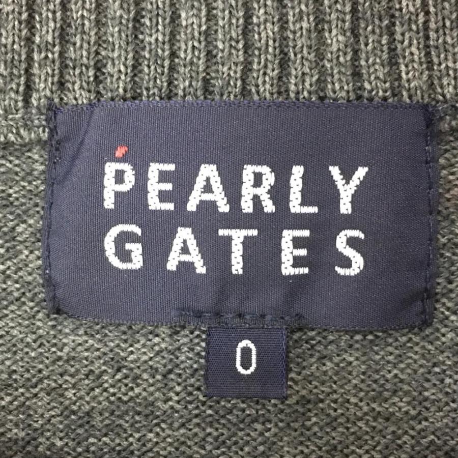 超美品)PEARLY GATES パーリーゲイツ 長袖ニットセーター 杢グレー×黒