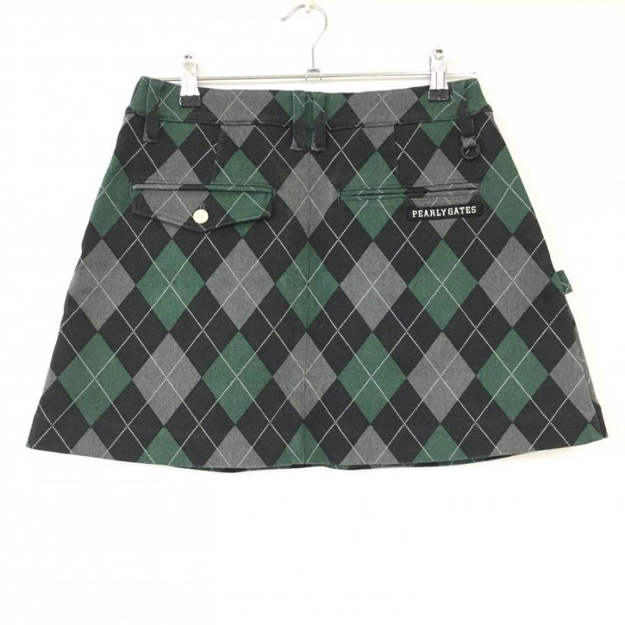 PEARLY GATES パーリーゲイツ スカート グレー×グリーン