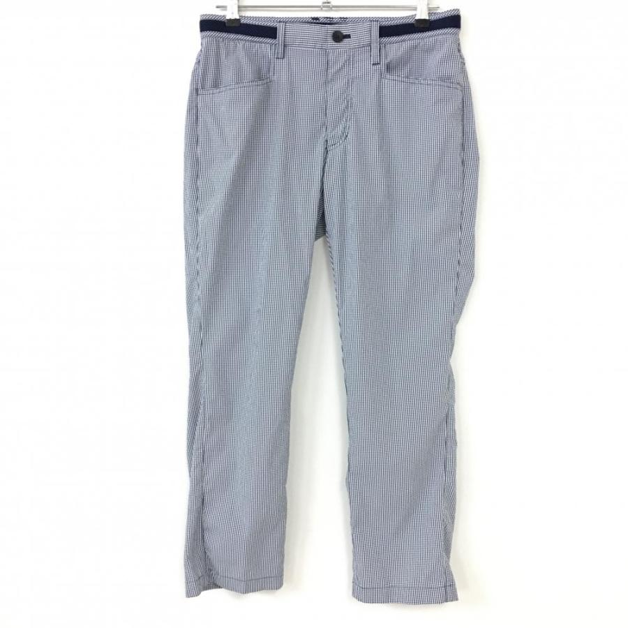 adidas（アディダス） パンツ ネイビー×白 ギンガムチェック柄