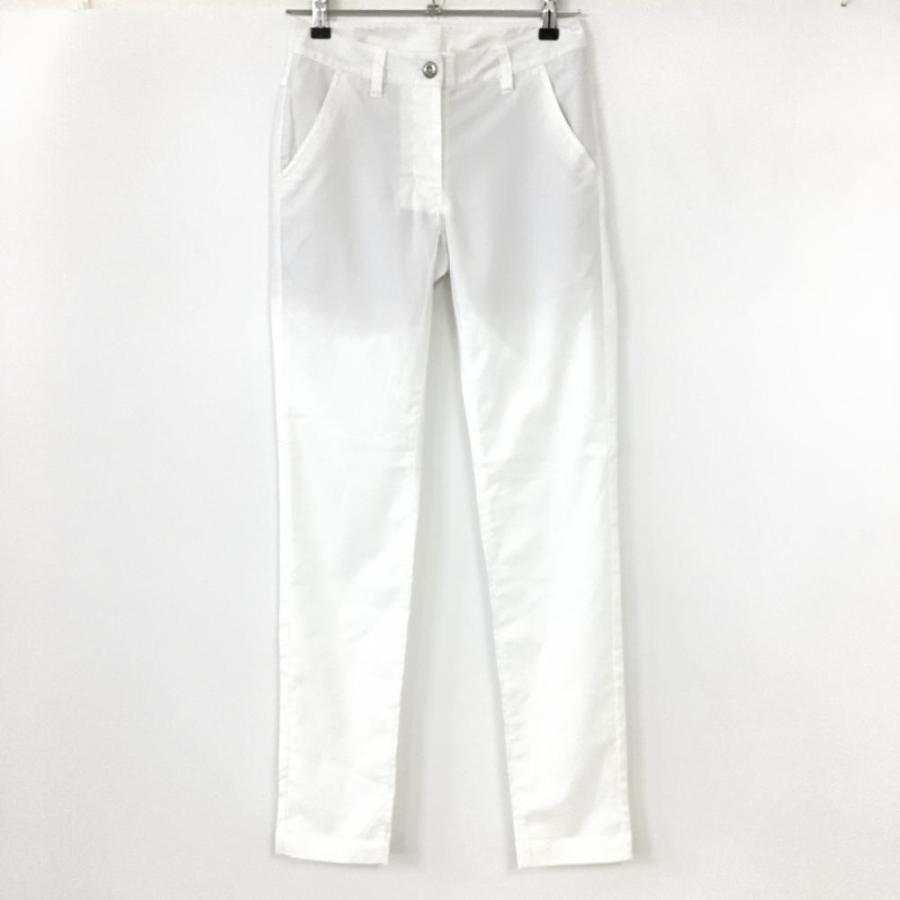 30%OFF価格／(超美品)and per se アンパスィ 裏地付パンツ 白 総柄織