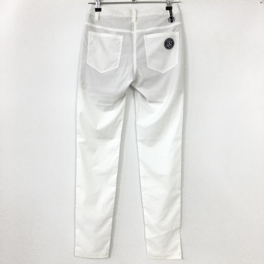 30%OFF価格／(超美品)and per se アンパスィ 裏地付パンツ 白 総柄織