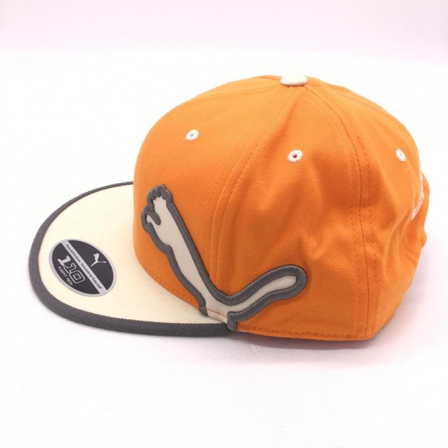 PUMA プーマ フラットキャップ オレンジ×白 ビックロゴライン ONE SIZE