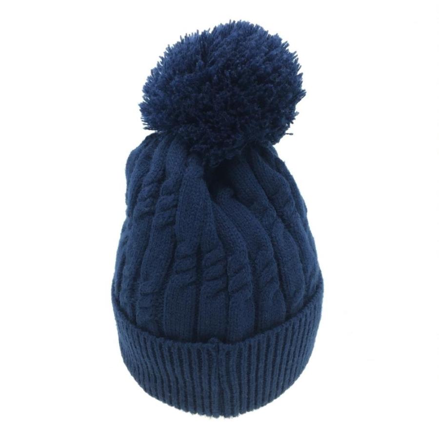 10%OFF価格／(美品)Wilson ウィルソン ニット帽 ネイビー ワッペン