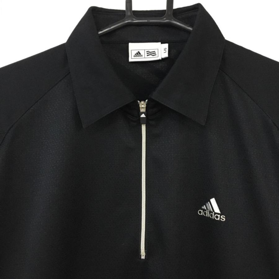 50%OFF価格／adidas アディダス 半袖ポロシャツ 黒×レッド ハーフ