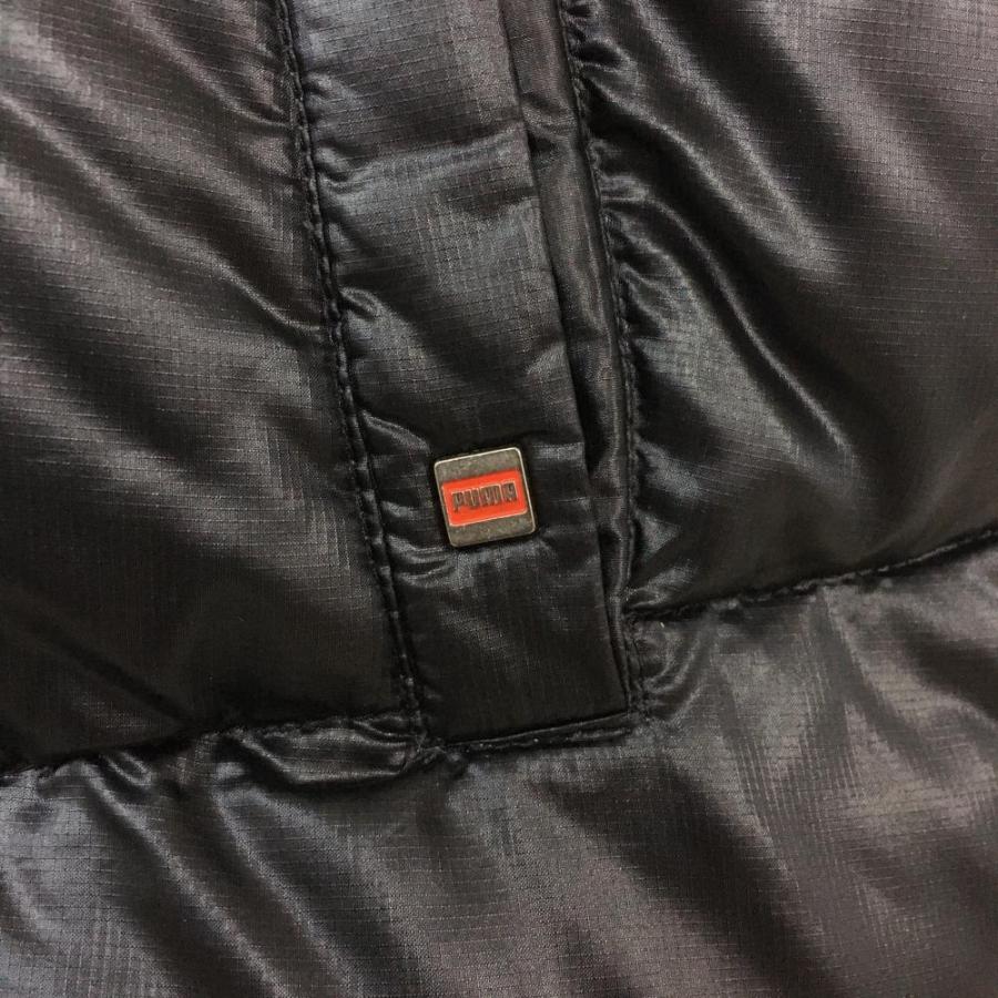 美品)PUMA プーマ ダウンベスト 黒 フルジップ シンプル メンズ 美品)PUMA プーマ ダウンベスト 黒 フルジップ シンプル メンズ