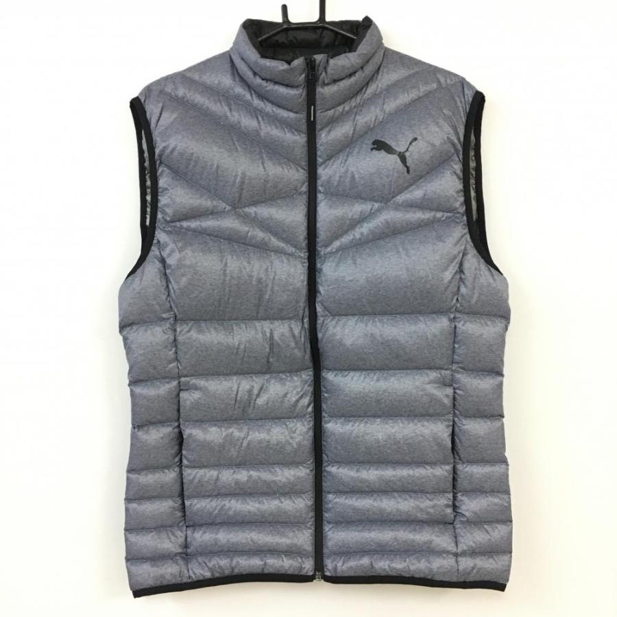 10%OFF価格/(超美品)PUMA プーマ ダウンベスト 杢グレー×黒 10%OFF価格/(超美品)PUMA プーマ ダウンベスト 杢グレー×黒