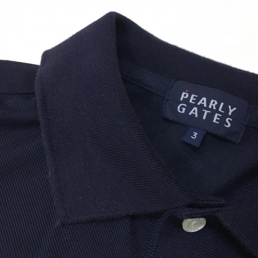 PEARLY GATES パーリーゲイツ 半袖ポロシャツ ネイビー×白 25周年 ロゴ