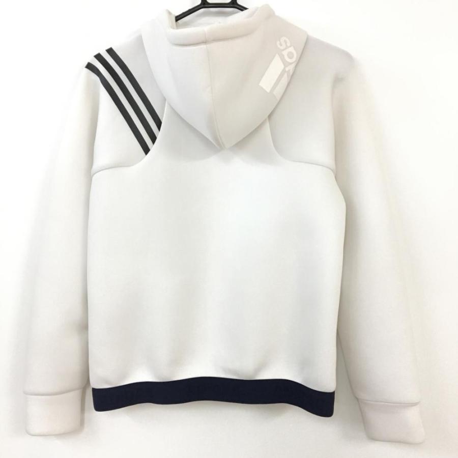 adidas アディダス ジップパーカー 白×黒 ダンボールニット 指ぬき 3