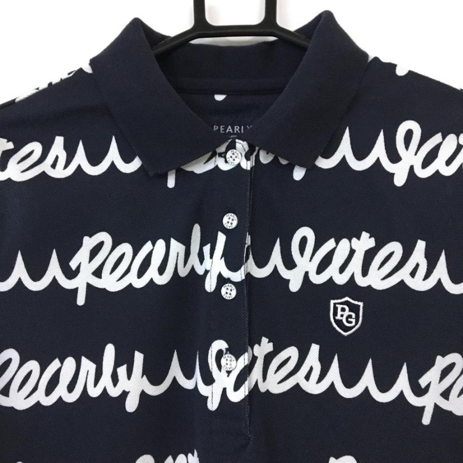 2020年＊PEARLY GATES パーリーゲイツ 半袖ポロシャツ ネイビー×白