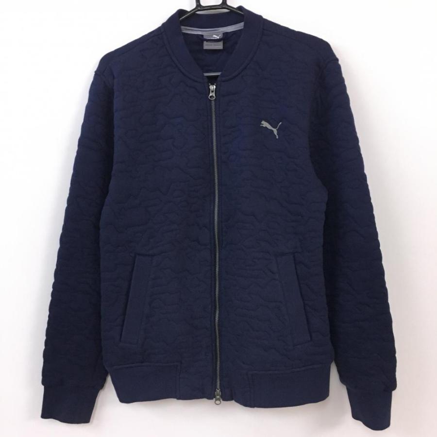 【新品】プーマ ゴルフジャケット L　ネイビー 男性用 10%OFF価格／PUMA プーマ ブルゾン ネイビー×グレー キルティング生地