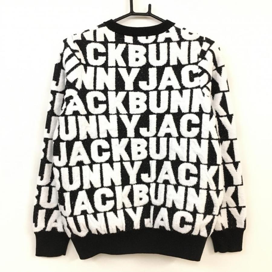 新品　タグ付きJACK BUNNY プリント柄長袖セーター 超美品)2021年＊Jack Bunny ジャックバニー 長袖ニットセーター 黒×白