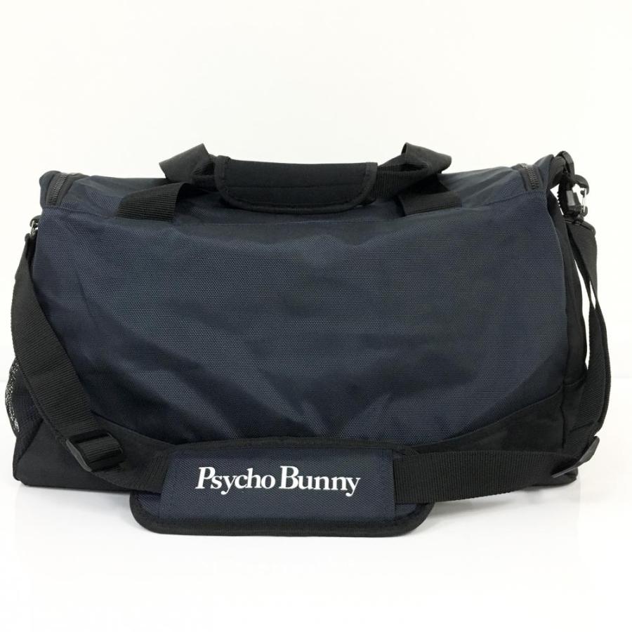美品)Psycho Bunny サイコバニー ボストンバッグ ネイビー×白 シューズ 