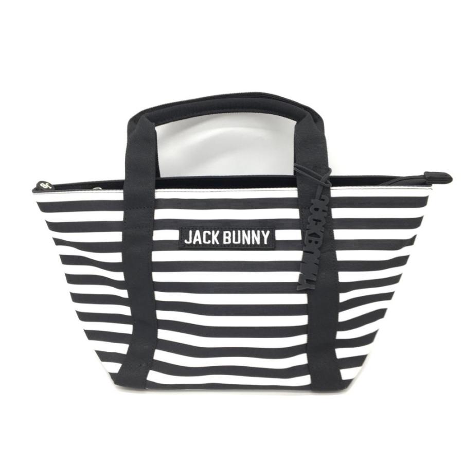 Jack Bunny カートバッグ 美品 ジャックバニー 超美品)Jack Bunny ジャックバニー カートバッグ 黒×白 ボーダー 内側