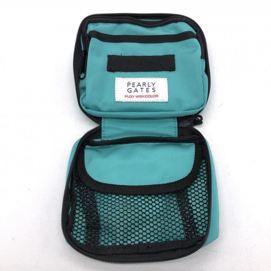 超美品)PEARLY GATES パーリーゲイツ ポーチ ライトブルー カラビナ