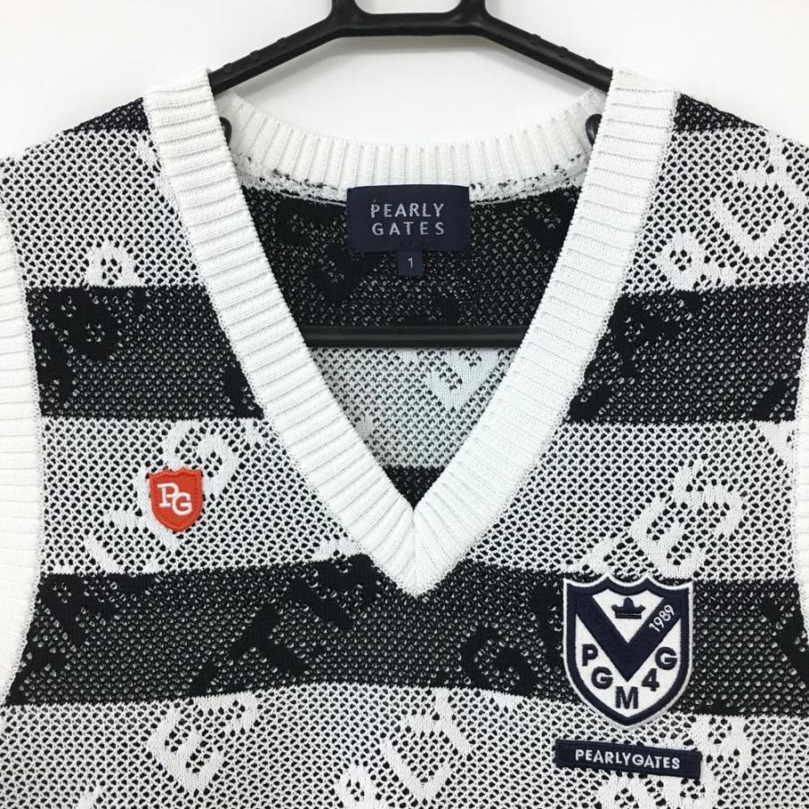 ⭐️新品⭐️パーリーゲイツ　PGロゴ総柄　ニットベスト　黒 50%OFF価格／(超美品)2020年＊PEARLY GATES パーリーゲイツ ニット