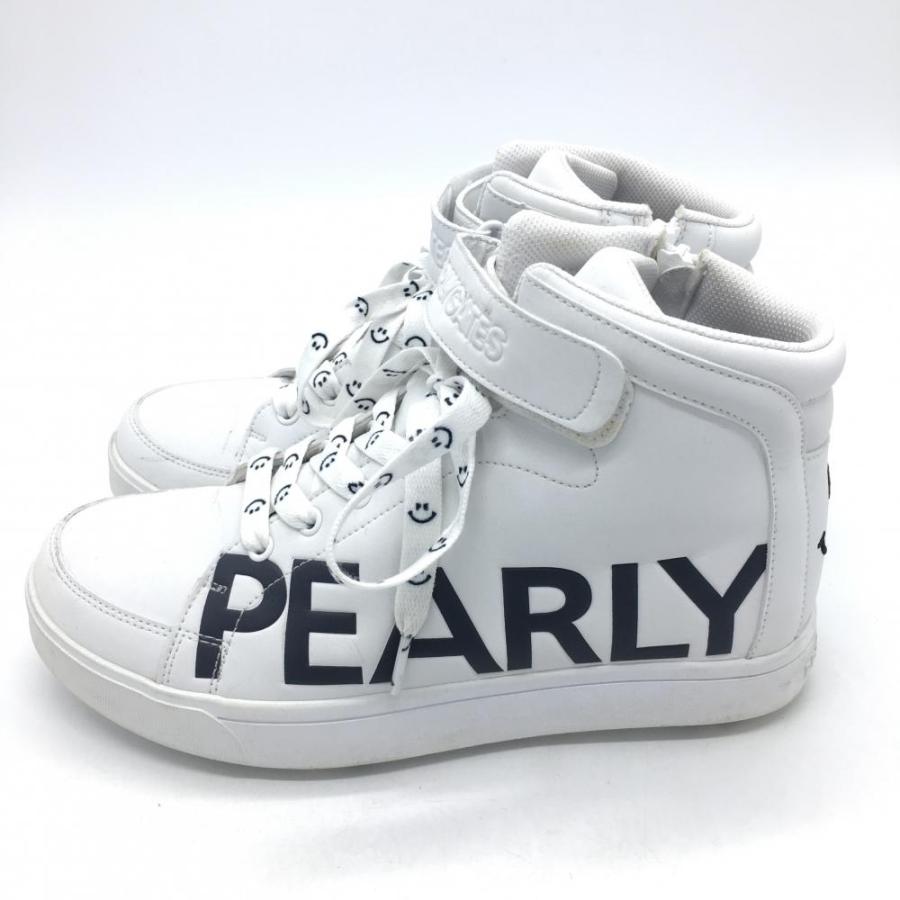 美品)PEARLY GATES パーリーゲイツ ミドルカットゴルフシューズ 白 