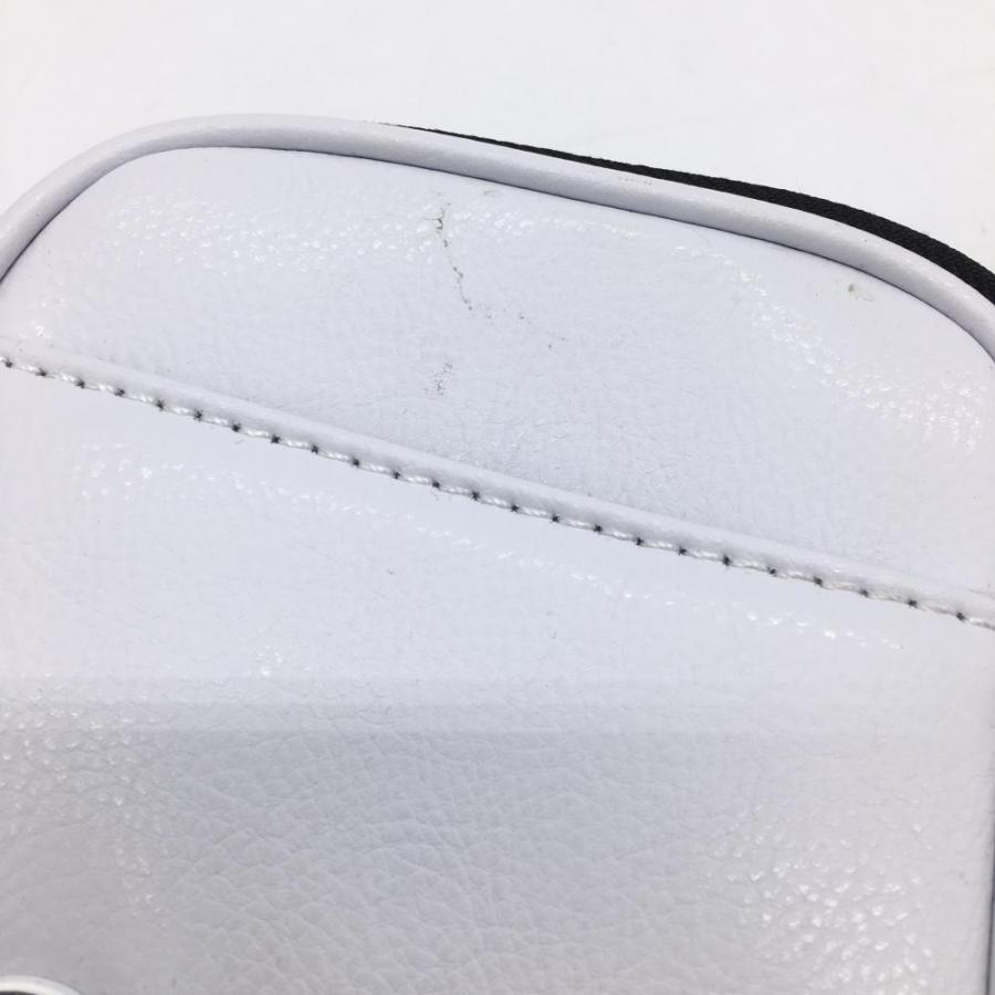 美品)TaylorMade テーラーメイド ポーチ 白×黒 ロゴワッペン ゴルフ