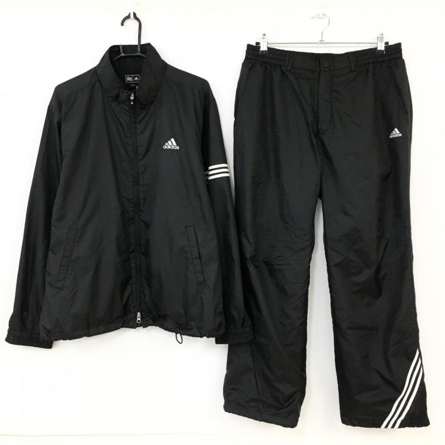 adidas アディダス セットアップ(ジャケット×パンツ)黒×白 裏微 adidas アディダス セットアップ(ジャケット×パンツ)黒×白 裏微