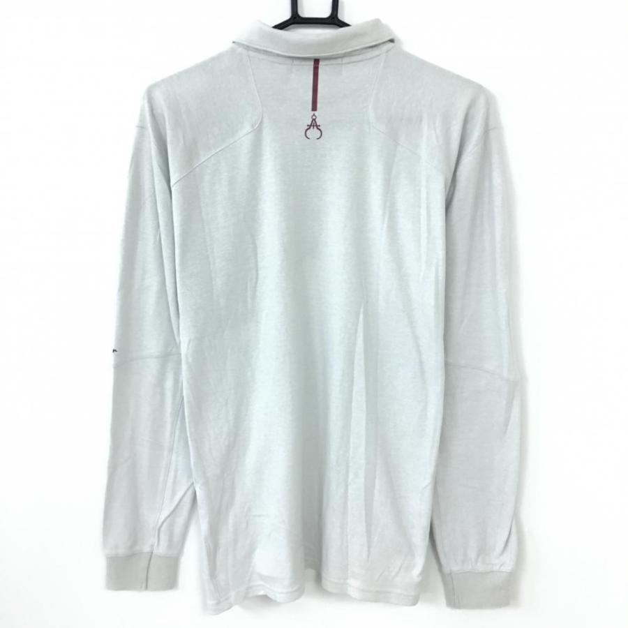 ゲージデザイン 長袖シャツ ライトグレー×黒 ハーフジップ コットン混