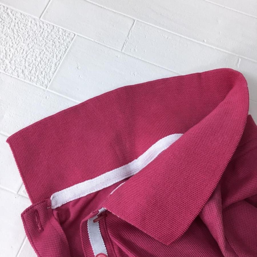 LANVIN ランバンスポール 長袖ポロシャツ ピンク×白 襟裏 LANVIN ランバンスポール 長袖ポロシャツ ピンク×白 襟裏