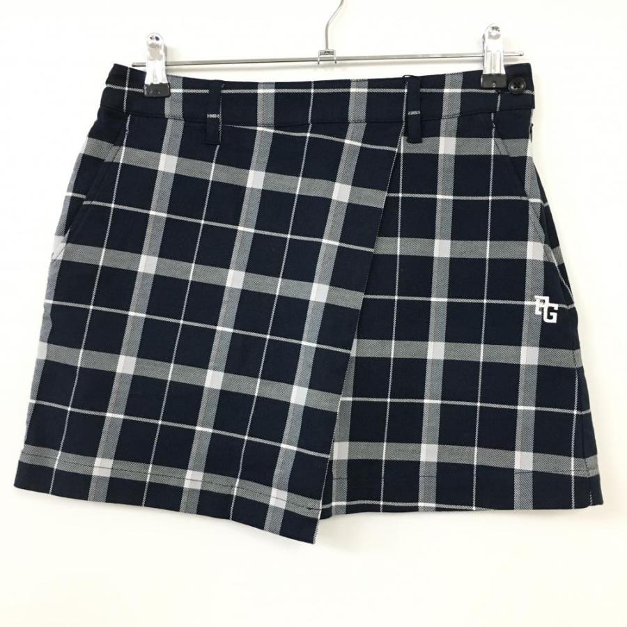 PEARLY GATES（パーリーゲイツ） ラップスカート ネイビー×白 チェック